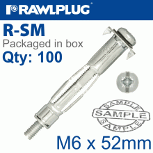 RAWLPLUG Interset Fixing For Drywall M6X52Mm X100-Box 12Mm Drill
