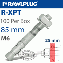 RAWLPLUG Throughbolt M6X85X25Mm X100 -Box