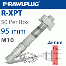 RAWLPLUG Throughbolt M10X95X25Mm X50 -Box