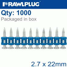 RAWLPLUG Plastic Collated Pins For Concrete 2.7Mmx22Mm X1000 Per Strip