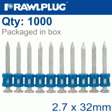 RAWLPLUG Plastic Collated Pins For Concrete 2.7Mmx32Mm X1000 Per Strip