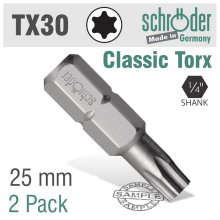 Schroder Torx Tx30 Classic Bit 25mm 2cd Schroder Torx Tx30 Classic Bit 25mm 2cd