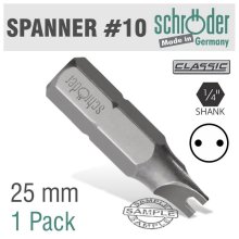 Schroder Spanner Bit Size10 X 25mm 1 Pack