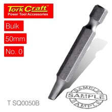 Tork Craft Square Recess Pwr. Bit No.0x50mm Bulk