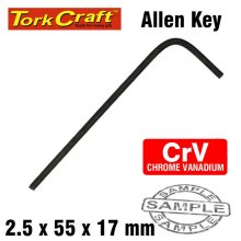Tork Craft Allen Key Crv Black Finished 2.5 X 55 X 17mm