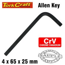 Tork Craft Allen Key Crv Black Finished 4.0 X 65 X 23mm