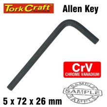 Tork Craft Allen Key Crv Black Finished 5.0 X 72 X 26mm
