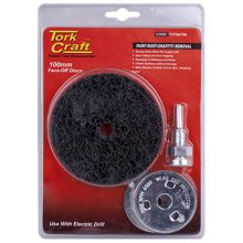 Tork Craft Face Off Disc & Arbor 100mm Carded For Drill Tork Craft Face Off Disc & Arbor 100mm Carded For Drill