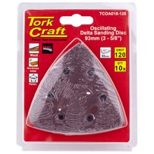 Tork Craft Oscilating Sandpaper A/O 93mm 10pc Delta Shape 120grit
