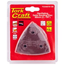Tork Craft Oscilating Sandpaper A/O 80mm 10pc Delta Shape 120grit