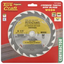 Tork Craft Blade Contractor 160 X 20t 20/16 Circular Saw Tct