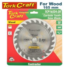 Tork Craft Blade Contractor 165 X 24t 20/16 Circular Saw Tct