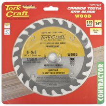 Tork Craft Blade Contractor 170 X 24t 20/16 Circular Saw Tct