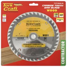 Tork Craft Blade Contractor 180 X 40t 30/20/16 Circular Saw Tct