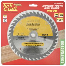 Tork Craft Blade Contractor 185 X 40t 30/20/16/1 Circular Saw Tct