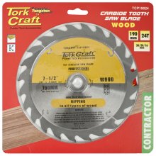 Tork Craft Blade Contractor 190 X 24t 30/20/16 Circular Saw Tct