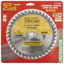 Tork Craft Blade Contractor 200 X 40t 30/1/20/16 Circular Saw Tct