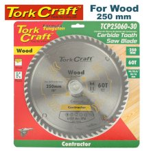 Tork Craft Blade Contractor 250 X 60t 30/20/16 Circular Saw Tct Tork Craft Blade Contractor 250 X 60t 30/20/16 Circular Saw Tct