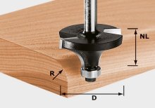 FESTOOL Roundover Cutter Hw S8 D42,7/R15 Kl 491017