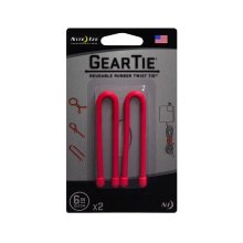Nite Ize Gear Tie Reusable Rubber Twist Tie 6 In. - 2 Pack - Red
