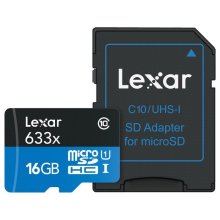 Lexar SD Micro High Speed 633x 16GB + SD Adapter Lexar SD Micro High Speed 633x 16GB + SD Adapter