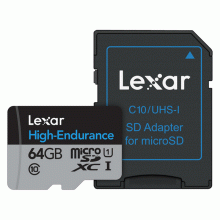 Lexar 64GB microSD High Endurance (UHS-I) (Class 10)