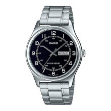 Casio Analog Stainless Steel Dat Date Black Dial Watch - MTP-V006D-1B2UDF