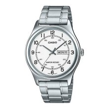 Casio Analog Stainless Steel DD White Number Dial Watch - MTP-V006D-7B2UDF