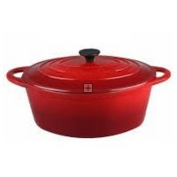 Gourmand 7L Cast Iron Oval Casserole - Cherry