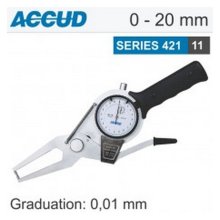 Accud External Dial Caliper Gauge Jaw Length 60mm 0-20mm