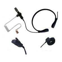 Zartek Throat Microphone (vibration pick-up) with single Acoustic Eartube with Finger PTT & Pad